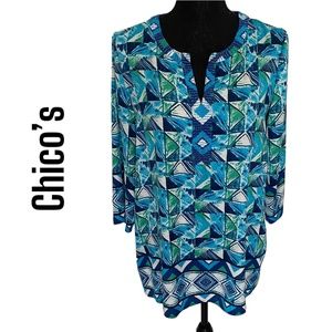 CHICO’S Tunic Blouse, Chico's Size 0 (Equates to a Small/4)